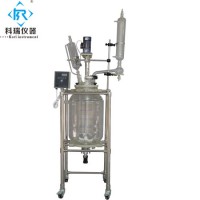 20L Jacketed Mixing Vessel Chemical Process Reactor Glass Fermenter Bioreactor