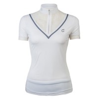 Wholesale Women's New Design White Beautiful Lace Pattern Hot Sell Polo Shirt