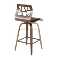 Curved Wood Frame Counter Stools