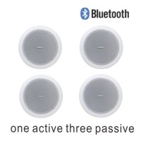 15 Watt 5 Inch Active Bluetooth Full Range Coaxial in Ceiling/Wall Mount Loudspeaker 4 PCS with Buil