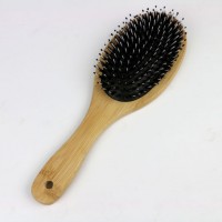 High Quality Bamboo Paddle Cushion Boar Bristle Hair Brush