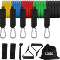 11PCS Latex Resistance Bands Tube with Plastic Hook