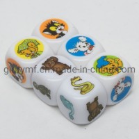 16mm D6 Colorful Printing Dice / 16mm D6 Smooth Dice with Printing Logo at Each Face