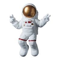 Polyresin Astronaut Statue Resin Cosmonaut Wall Sculpture Creative Handpainting Finished Wall Art Ho