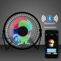 USB Desk Fan with LED Digital Clock Display  LC-Dolida Rotation Portable Mini Table Cooling Fan with