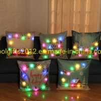 Promotional Gift Hot Selling Christmas Gift New Designs LED Light Pillow Cover