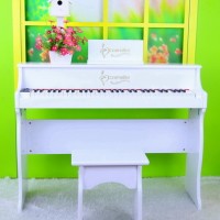 61 Keys White Polished Children's Digital Piano with Chair Chinese Teaching Piano