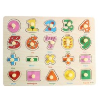 Arabic  Numerals Children Grab Board Baby Wooden Puzzle Early First Educational Kids Learning T