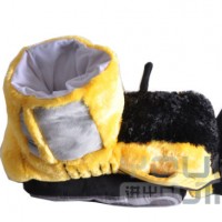 Keep Warm Soft Cotton Indoor Slippers Plush Toy Yellow Shoes