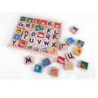 Wooden Toy Domino Baby Kids Education Alphabet Blocks