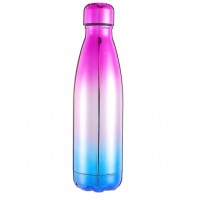 UV Plating Double Wall Stainless Steel Insulated Cola Drinking Water Bottle Logo Customized FDA LFGB