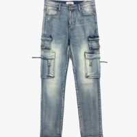 Vintage Washed Effect Fashion Cotton Men's Denim Jeans