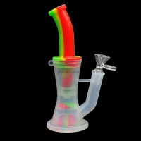 Colors Double Filtration FDA/Platinum Silicone DAB Rig Unbreakable Glass Water Pipe for Smoking Whol