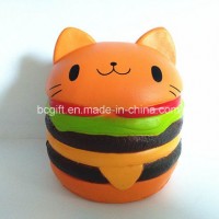 Big Hamburger Cat Squishies Scented PU Slow Rising Squishy Toys
