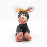 Stuffed Pet Toy Talking Corn-Corduroy Cotton Rope Donkey Interactive Toy