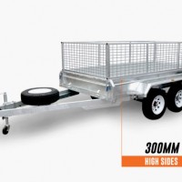 2019 Hot Sales Galvanized Tandem Box Trailer with 900mm Cage