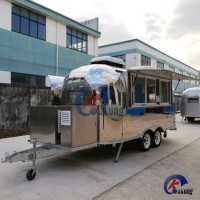 Ukung Shiny Stainless Steel Food Truck with Sliding Glass Window