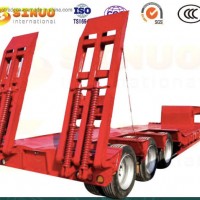 Lowbed Semi-Trailer 13m 2/3 Fuwa BPW Axle 50FT 70t China Heavy Truck Trailer Utility Trailer Skeleto
