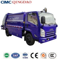 Jmc Chassis Cimc Brand 6cbm Compacted Garbage Trucks with Skirt Fence