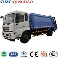 Dongfeng Chassis Cimc Brand 12cbm Compacted Garbage Trucks Swing Arm