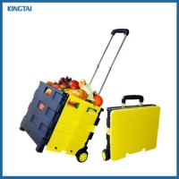 Supermarket Plastic Portable Grocery Trolley/Folding Shopping Trolley/Folding Shopping Cart