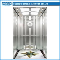 Hitachi Etching Mirror Stainless Steel Gearless Mrl Passenger Elevator