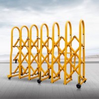 Yellow Tubular Crowd Control Barrier with Brakes