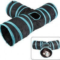 Pet Tunnel Collapsible 3-Way Cat Dog Toy Accordion Tunnel