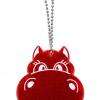 Visibility Hippo Shape Plastic Reflective Key Chain for Promotion
