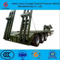 3 Axles 40-50tons Lowbed Semi Truck Trailer Low Bed