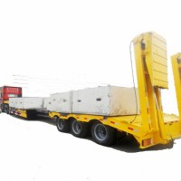 3/4/5 Axles 50 80tons Steering Extendable Drop 4 Axle 16m Lowbed Low Bed Semi Truck Trailer