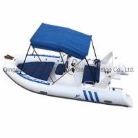 16FT Inflatable Fiberglass Rigid Rib Speed Boat Yacht with Sunshade