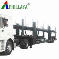 Double Floor Steel Chassis Auto Vehicle Transporter Car Carrier Trailer