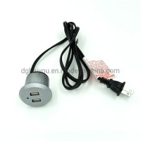 Tabletop Furniture Hotel Dual Port USB Charger Socket Charging with Us 2 Pin Plug