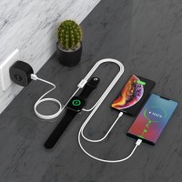 Portable 3 in 1 USB Mobile Fast Charging Cable Magnetic Wireless Dock Phone Charger Cable for iPhone