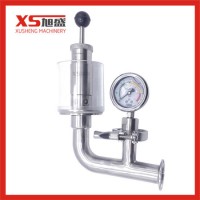 3A Hygienic Stainsteel Steel Air Exhaust Valve Release Valve with Pressure Gauge