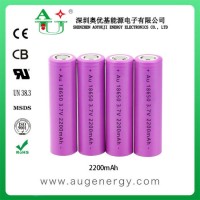 Rechargeable 3.7V 2200mAh Li-ion 18650 Lithium Battery Cell