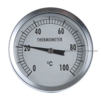 Dual Scale 0-120 Celsius Dial Size 4 Inch Bimetallic Stemmed Thermometer Back Connection