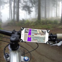Bike Mount for Bicycle Handlebar Mobile Phone Holder Cradle Clamp with 360 Rotate for 3.5 to 7 Inch