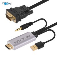 1080P VGA to HDMI Audio Video Cable with Sound and USB Cable