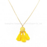 Fashion Accessories  Clothing Accessories  Yellow Tassel Pendant Necklace  Very Suitable for Your Cl