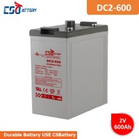 Csbattery 2V600ah Sealed Deep Cycle Lead Acid AGM Battery for Solar Power System/Stationary Applicat