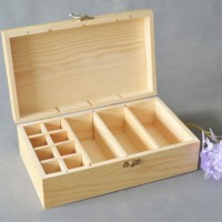 Hot Sale Customized Eco-Friendly Pine Wood Gift Box with Compartments