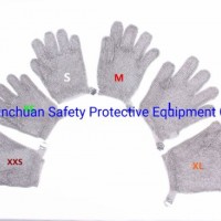 5 Finger Stainless Steel Short Glove with Metal Clasp/Metal Mesh Glove/Steel Ring Mesh Glove/Butcher