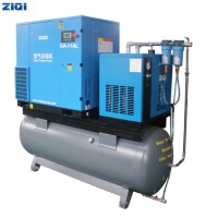 Simple Operation 11kw 8bar AC Power Compact Single Screw Air Compressor with Tank for Laser Cutting