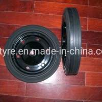 Sample Free Rubber Powder Metal Rim High Quality Solid Rubber Wheel (14')