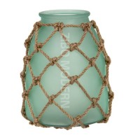 American Country Style Frosted Glass Candle Holder with Hemp Rope - Decorative Candle Lanterns - Win