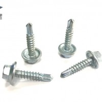 High Quality 5.5X60 White Zinc Plated Carbon Steel 1022 Hexagon Head Self-Drilling Screw