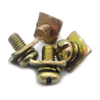 Carbon Steel Yellow Zinc Plating Cross Recessed Pan Head Screws Three Combination Screws with Square