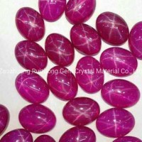 Synthetic Opaque Ruby Star Stones